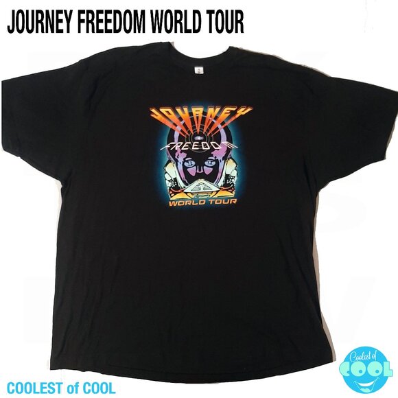 Journey Freedom World Tour Men's 3xl black Crew Neck Short Sleeve XXXL T-Shirt - Picture 1 of 4